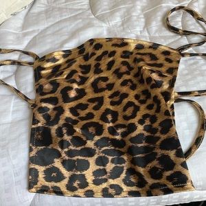 Dolls Kill Cheetah strappy backless top